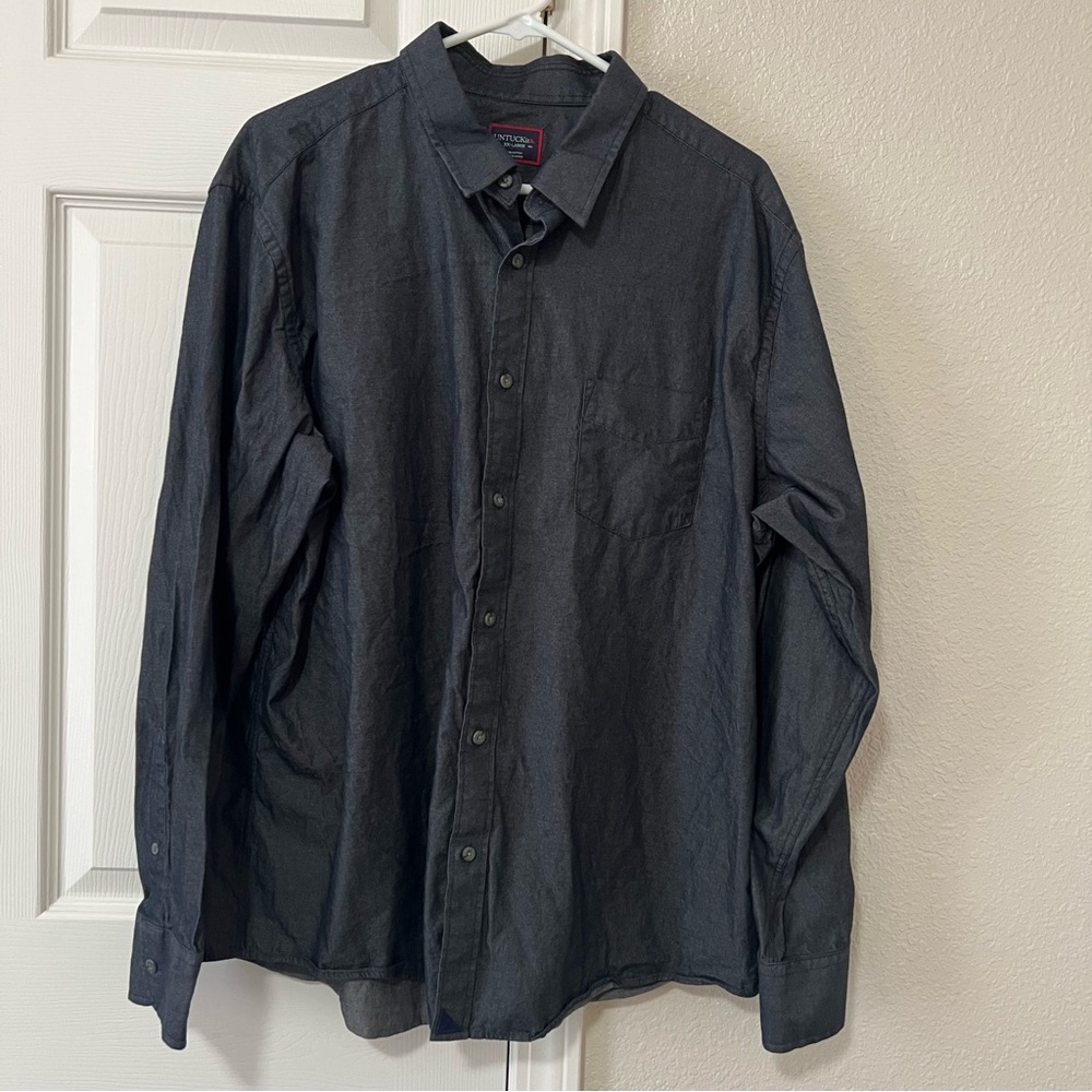 UNTUCKit 100% Cotton Dark Gray Button Down - XXL